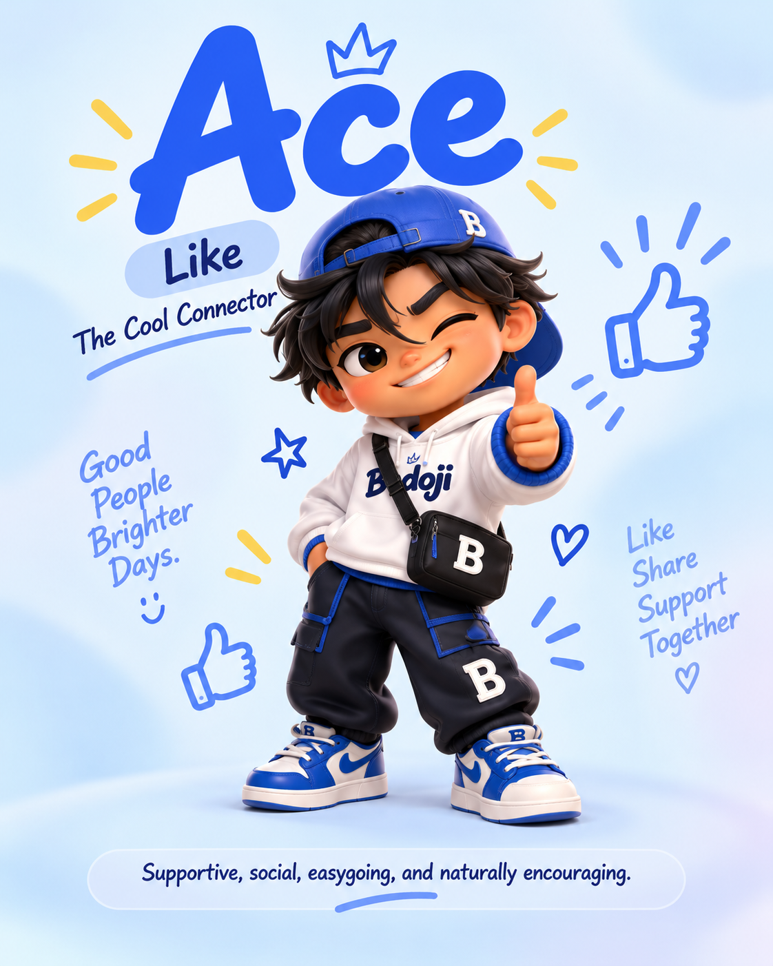 Ace, the full-body like Bodoji character poster